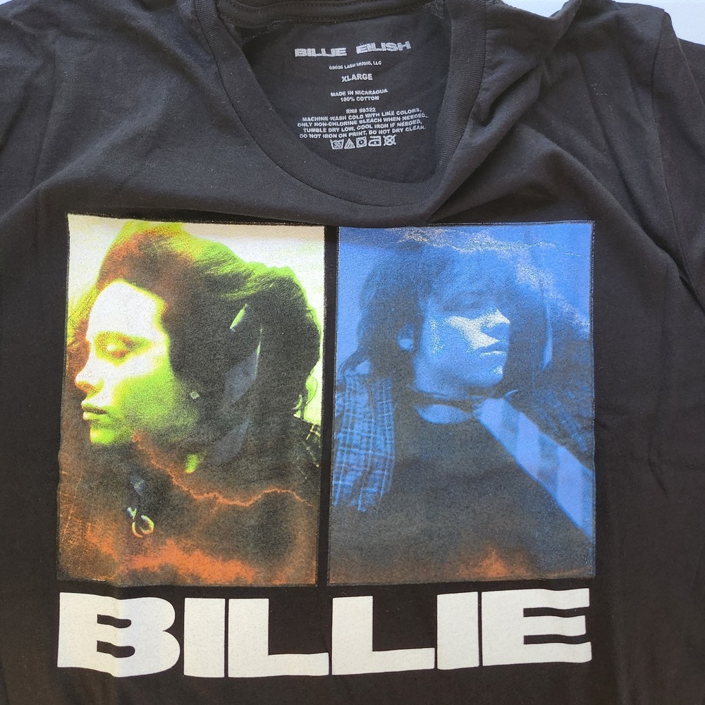 NWOT BILLIE EILISH Graphic T MEN'S XLarge Black Official Music Merch Alt Pop